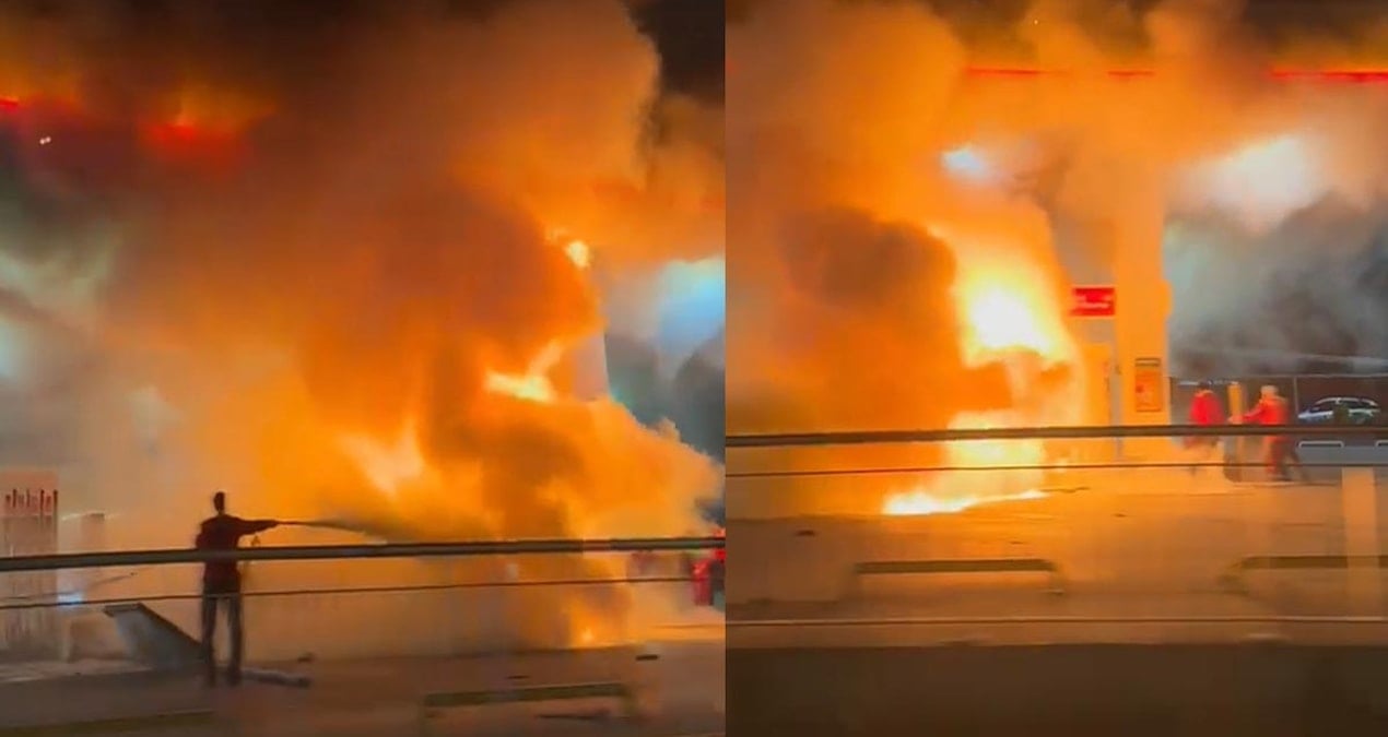 Çekmeköy’de otomobil akaryakıt istasyonuna daldı